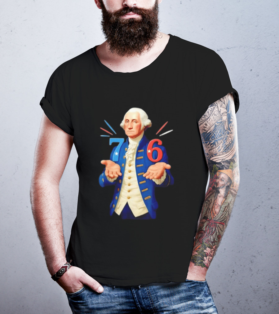 George Washington 1776 Patriotic Founding Father American Independence Day T-Shirt