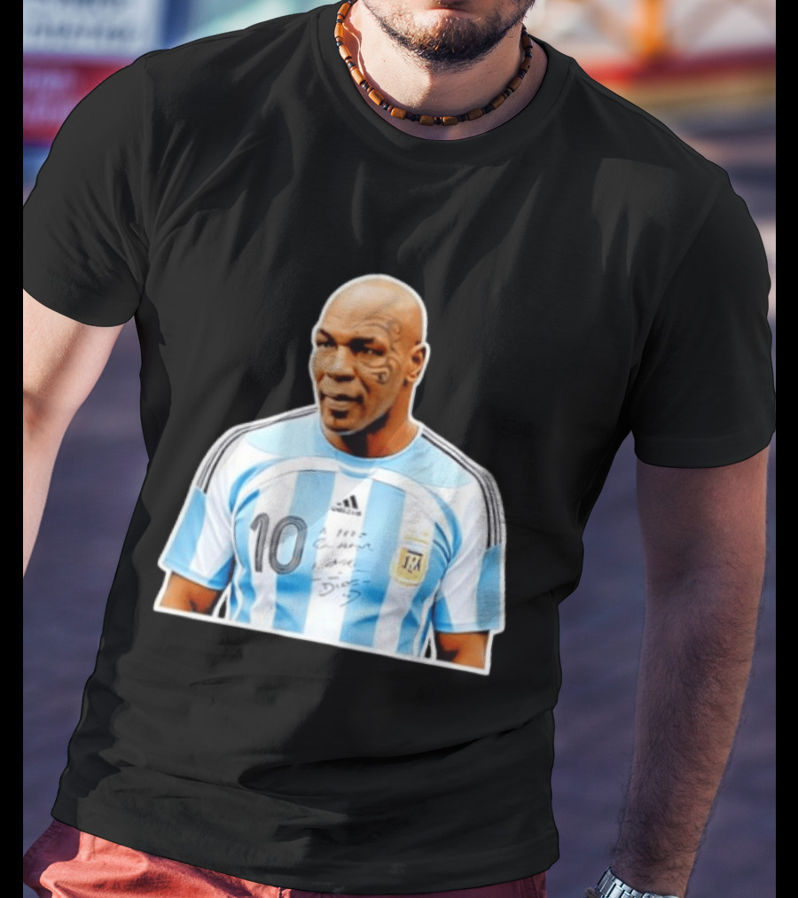 Mike Tyson Argentina National Football Team 10 A Dios Soccer Jersey T-Shirt