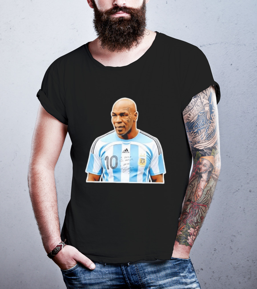 Mike Tyson Argentina National Football Team 10 A Dios Soccer Jersey T-Shirt