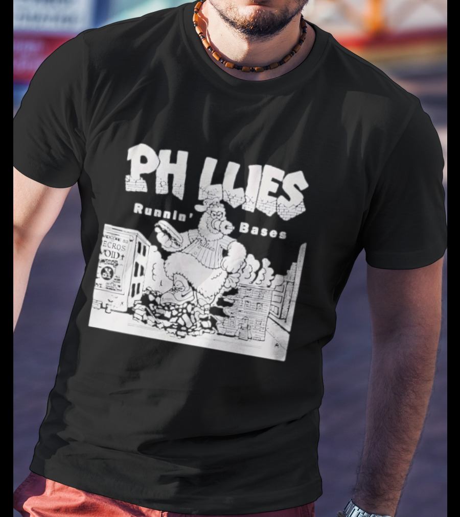 Phillies Runnin' Bases Phillie Phanatic Eating Hoagie Hardcore 83 Necros Void Oct 22 T-Shirt