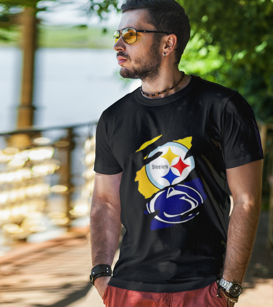 Pittsburgh Steelers Penn State Nittany Lions Team Tear T-Shirt