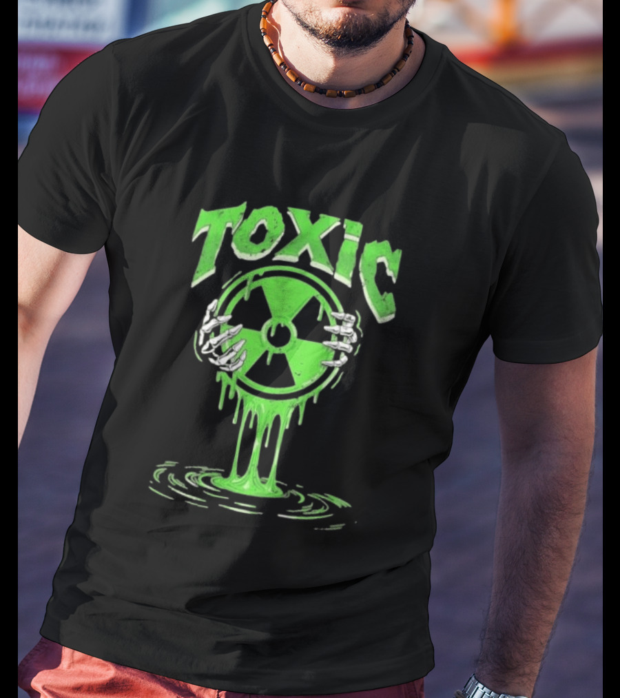 Toxic Radioactive Nuclear Hazard Slime Skeleton Hands T-Shirt