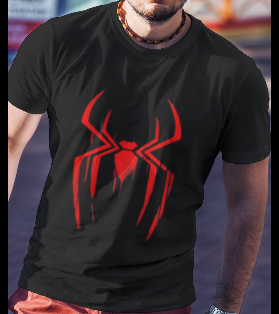 Spider Man Miles Morales Glitch Dripping Spider T-Shirt