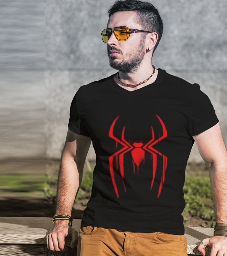 Spider Man Miles Morales Glitch Dripping Spider T-Shirt