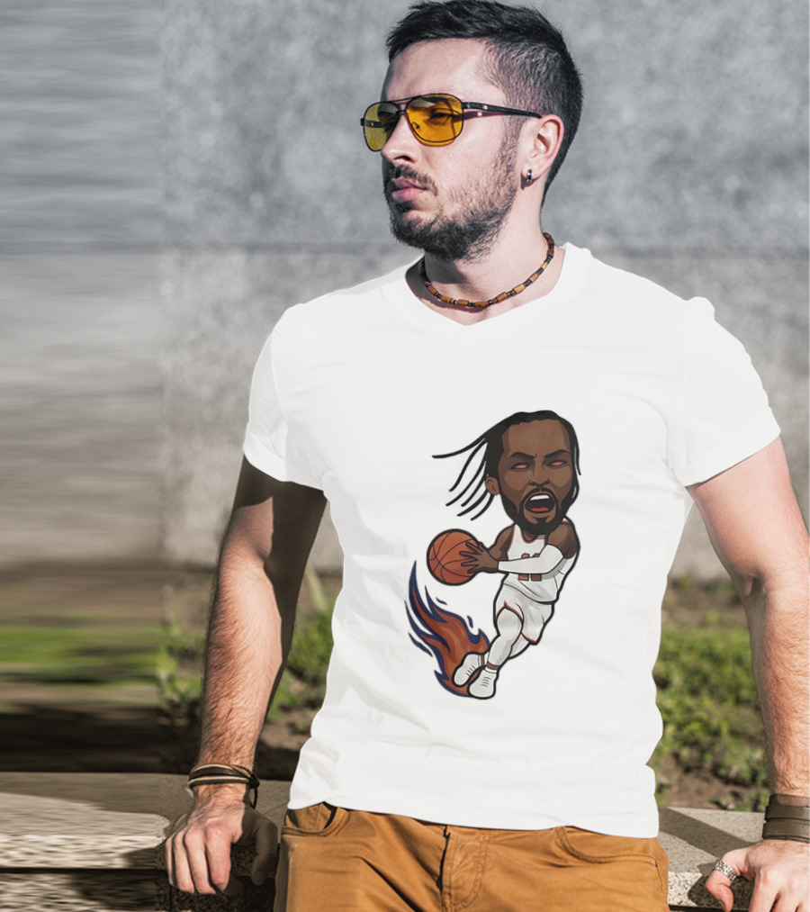 Jalen Brunson Burner New York Knicks Basketball Player Flame T-Shirt
