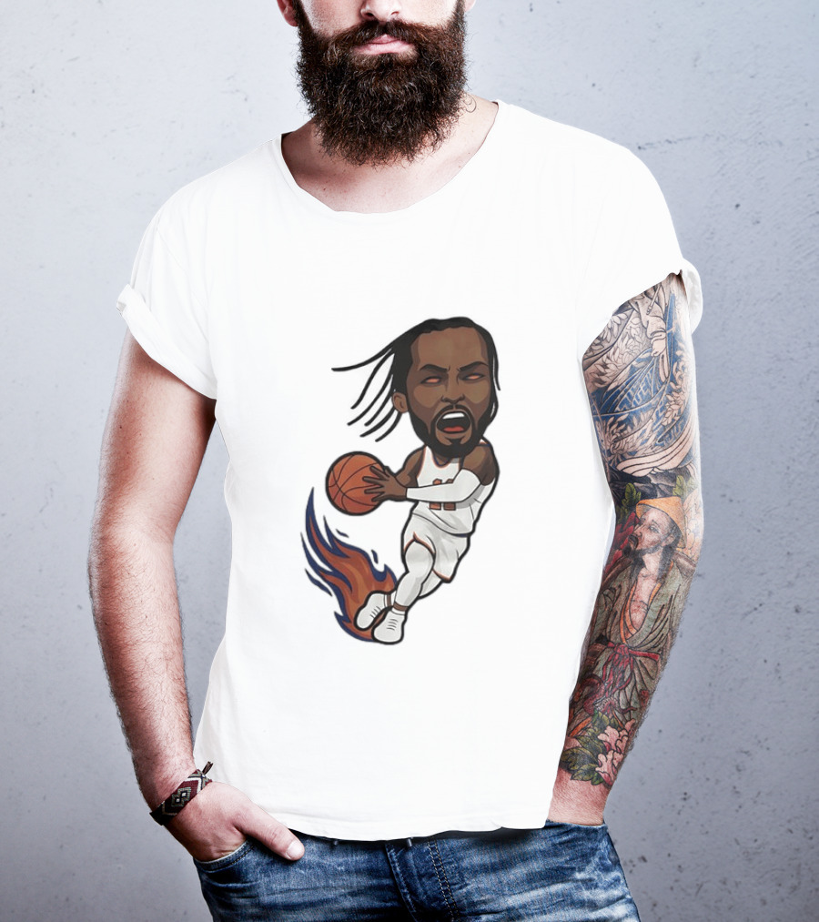 Jalen Brunson Burner New York Knicks Basketball Player Flame T-Shirt