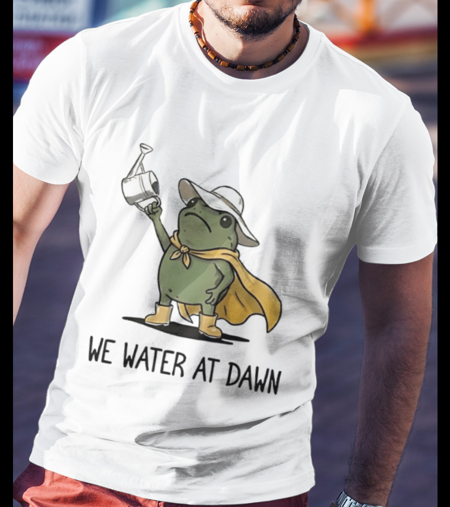 Frog We Water At Dawn Yellow Cape And Hat T-Shirt