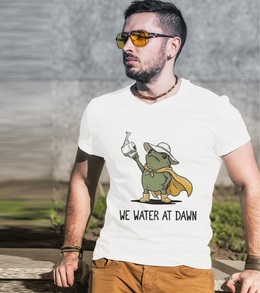 Frog We Water At Dawn Yellow Cape And Hat T-Shirt