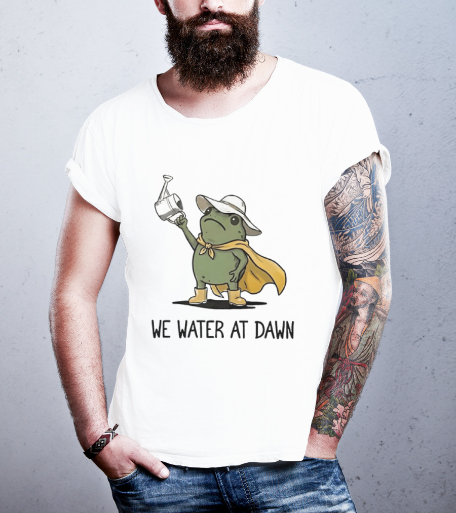 Frog We Water At Dawn Yellow Cape And Hat T-Shirt
