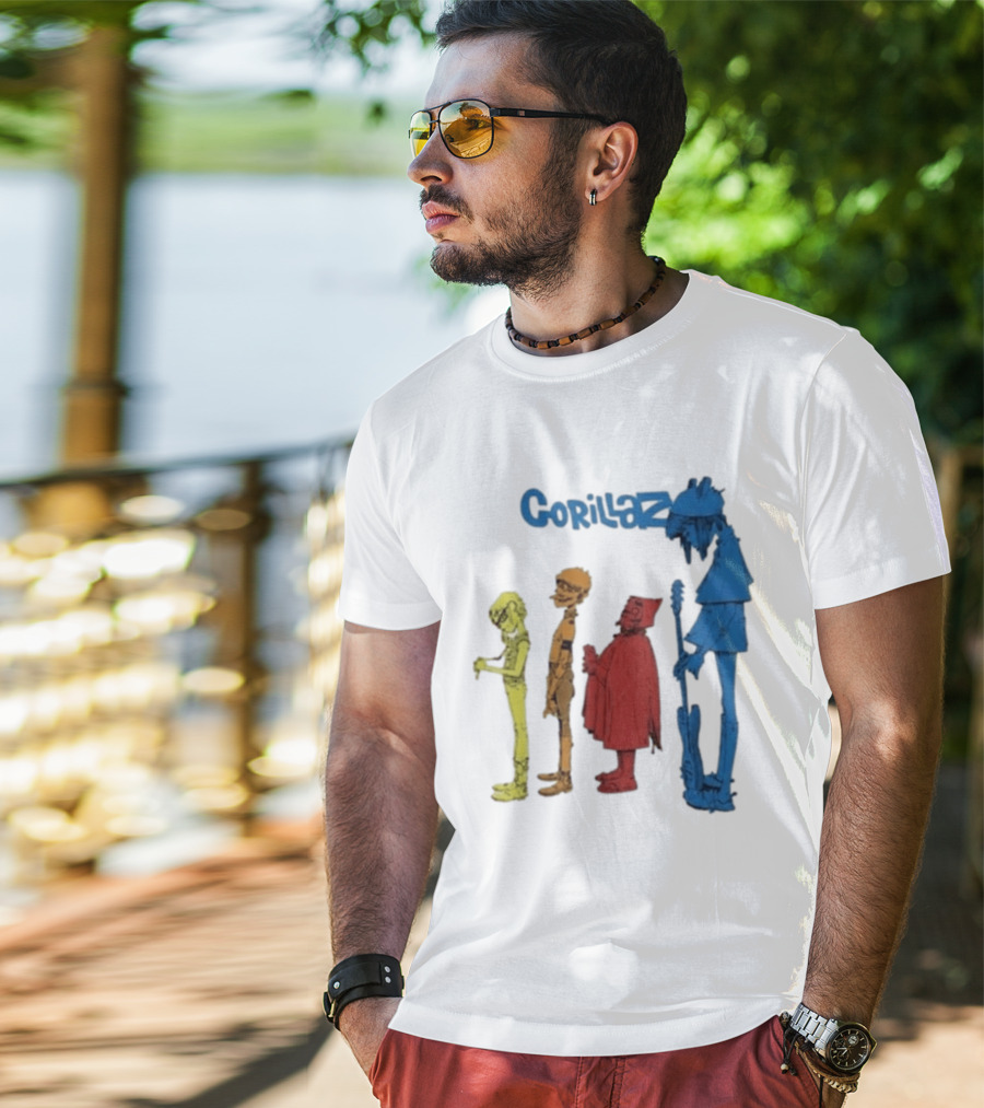 Gorillaz Concert Characters Art Tottenham Stadium Event T-Shirt