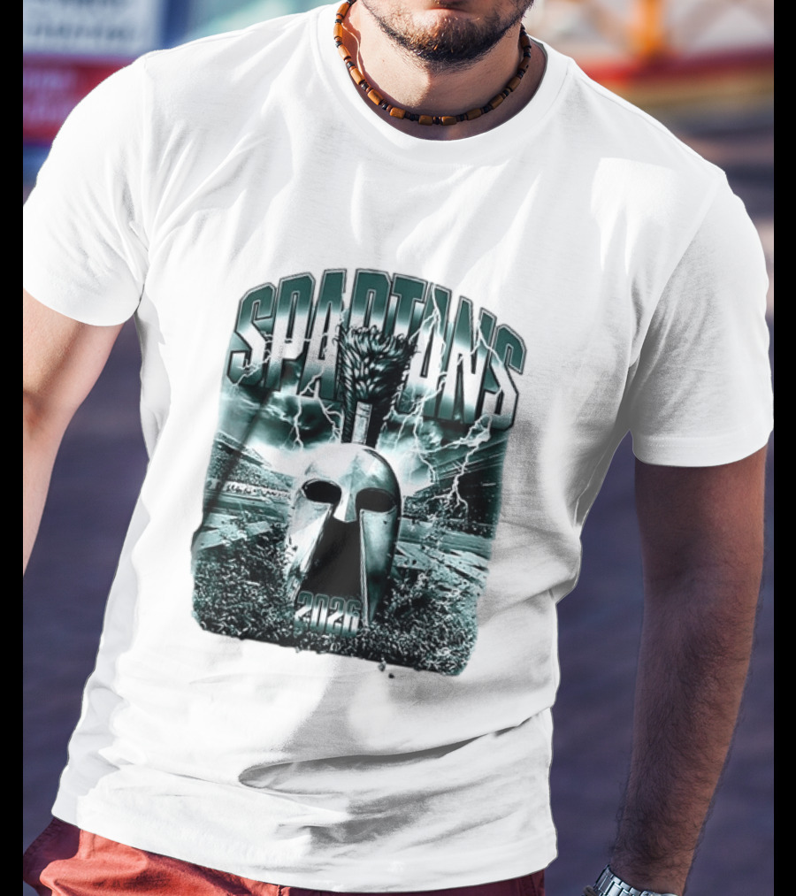 Michigan State Spartans 2026 Mask With Lightning Stadium T-Shirt