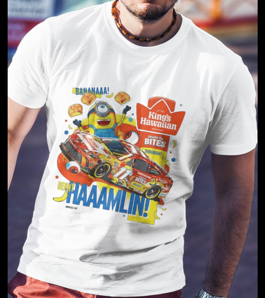 Minions Bananaa With Denny Hamlin King's Hawaiian Shake 'n Bites Racing 2026 T-Shirt