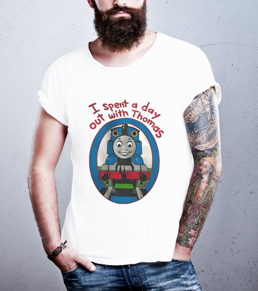 I Spent A Day Out With Thomas The Tank Engine Oval Frame T-Shirt