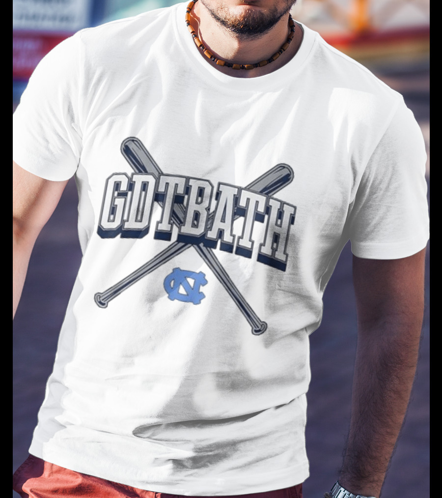 North Carolina Tar Heels GDTBATH UNC Baseball Crossed Bats T-Shirt