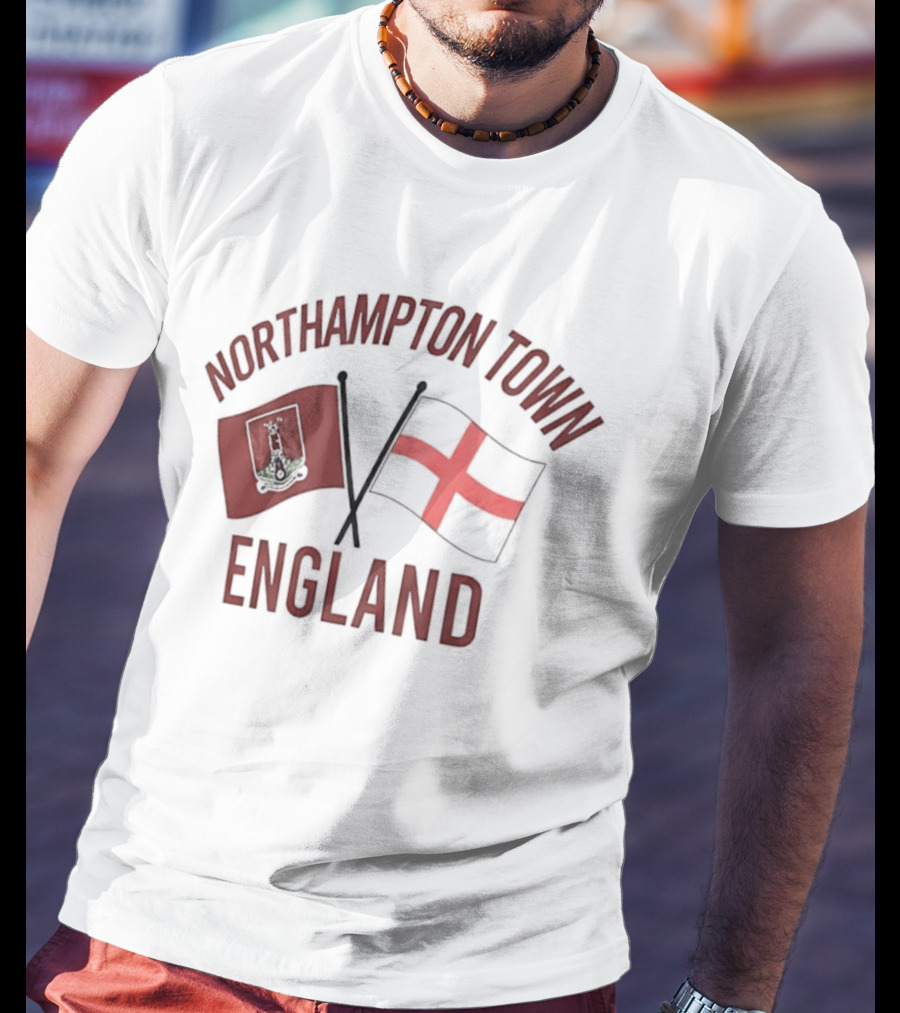 Northampton Town England Flag Red Cross Flag T-Shirt
