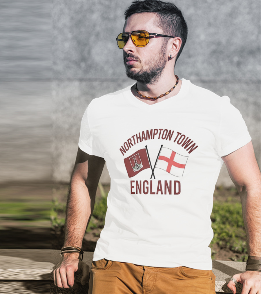 Northampton Town England Flag Red Cross Flag T-Shirt