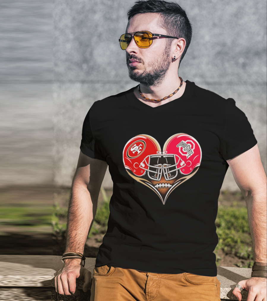 49Ers Ohio State Buckeyes Helmet Heart Love T-Shirt