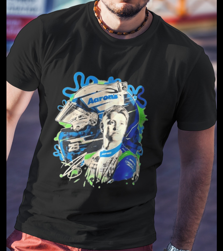 Aaron's NASCAR Lincoln Welder Ford 23 Driver Portrait Helmet Racing T-Shirt