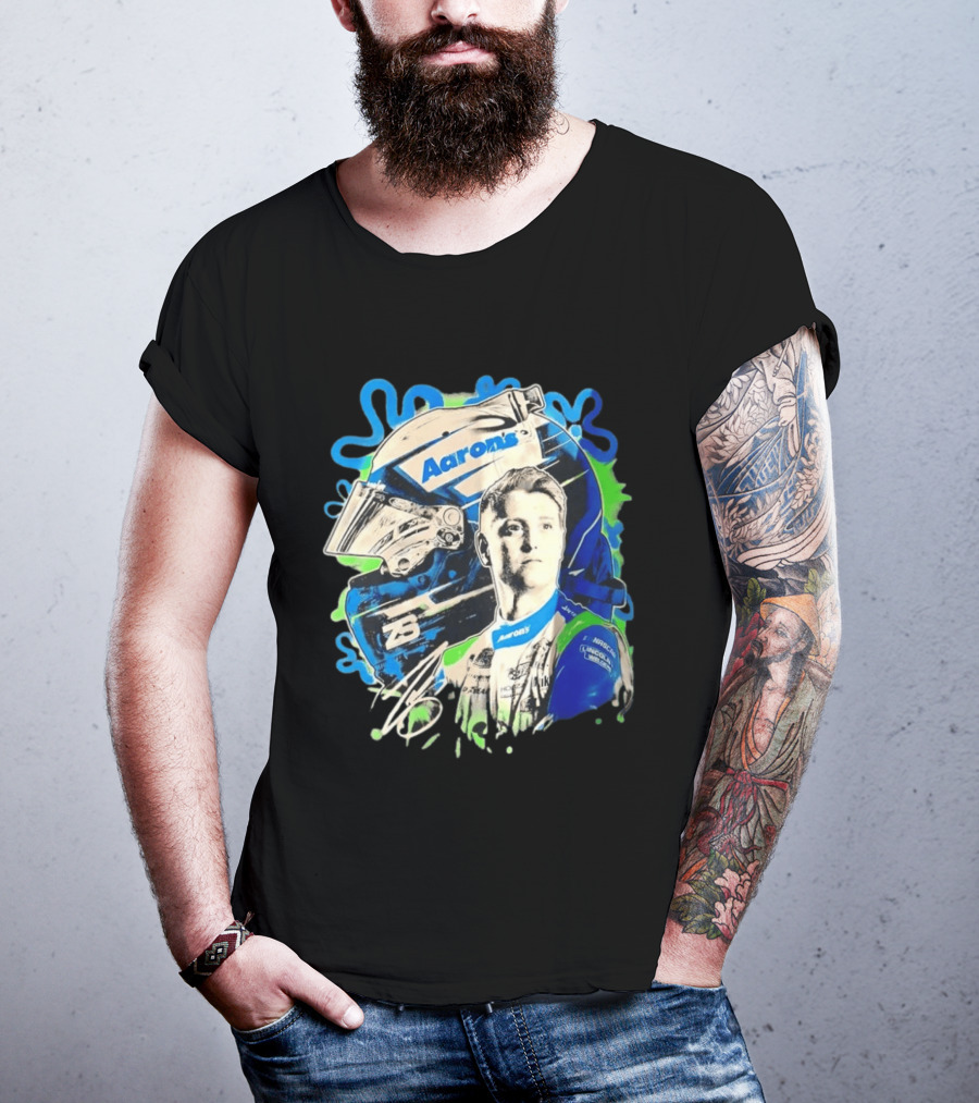 Aaron's NASCAR Lincoln Welder Ford 23 Driver Portrait Helmet Racing T-Shirt