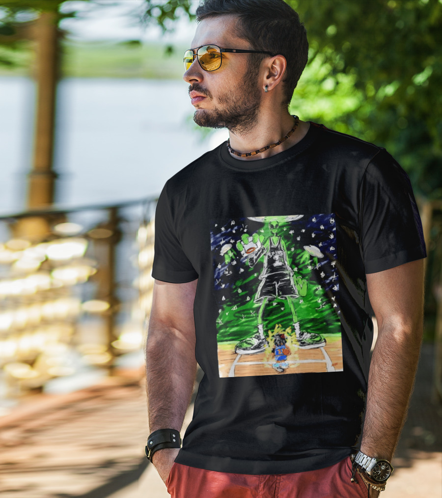 Victor Wembanyama Alien San Antonio Spurs Vs Jalen Brunson New York Knicks NBA Showdown T-Shirt