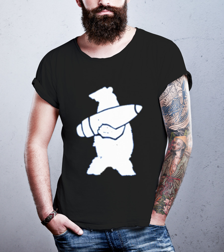California Republic Bear Holding Bullet Munitions Military Tactical Morale T-Shirt