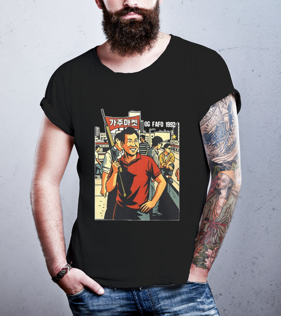 LA Riots 1992 Roof Korean Veterans Og Fafo T-Shirt