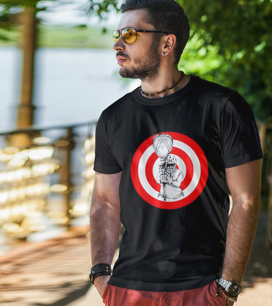 Lacrosse Player Bullseye Target Sport Athlete Competition Training Practice Goalkeeper T-Shirt