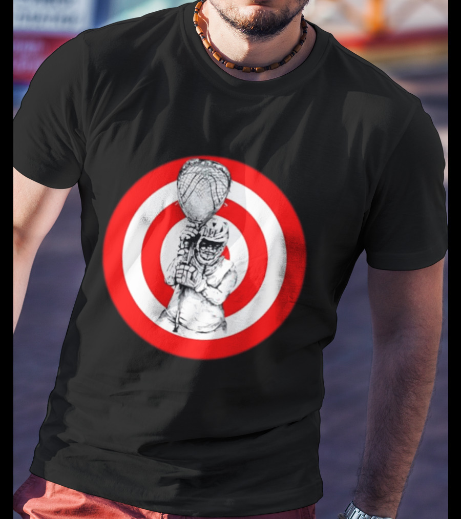 Lacrosse Player Bullseye Target Sport Athlete Competition Training Practice Goalkeeper T-Shirt
