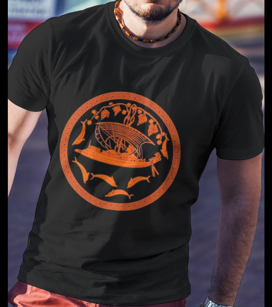 Dionysos Greek Mythology Voyage With Dolphins And Grapes T-Shirt