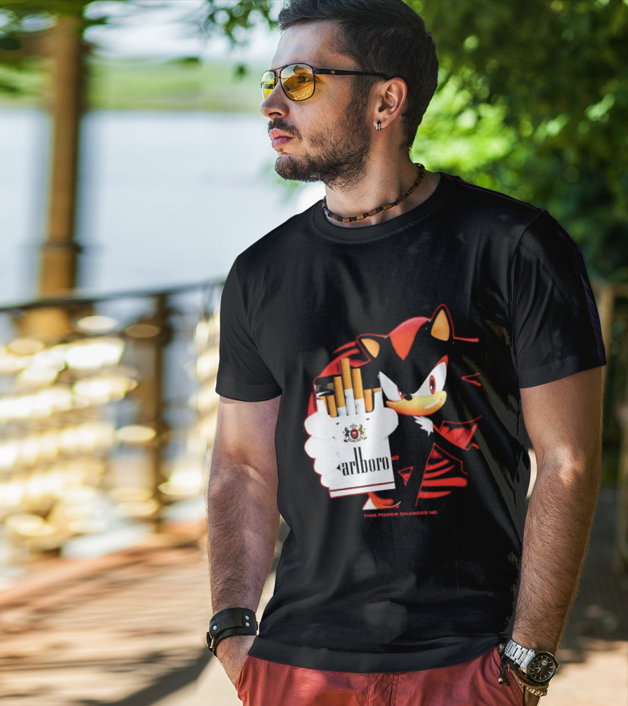 Shadow The Hedgehog Marlboro Cigarettes This Power Changes Me T-Shirt