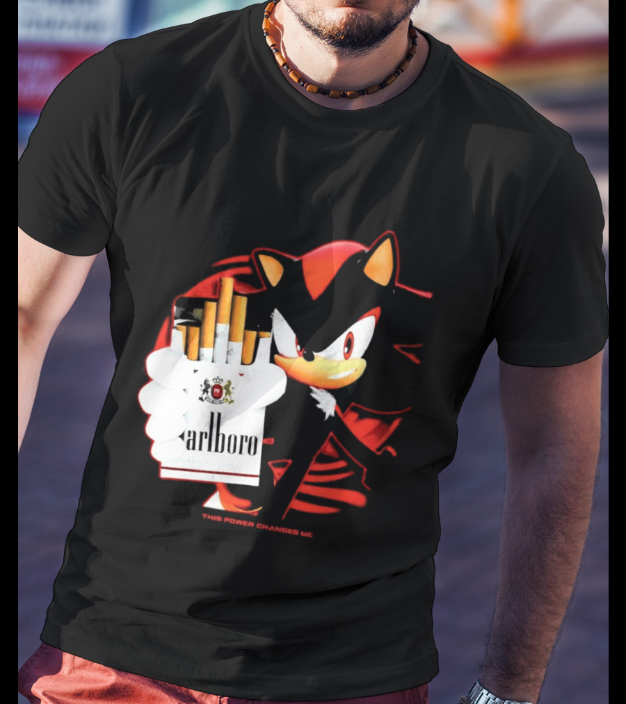 Shadow The Hedgehog Marlboro Cigarettes This Power Changes Me T-Shirt