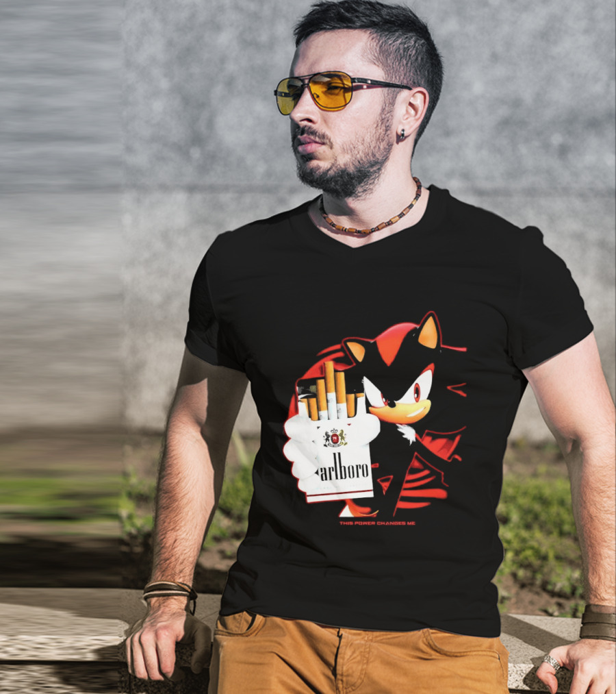 Shadow The Hedgehog Marlboro Cigarettes This Power Changes Me T-Shirt
