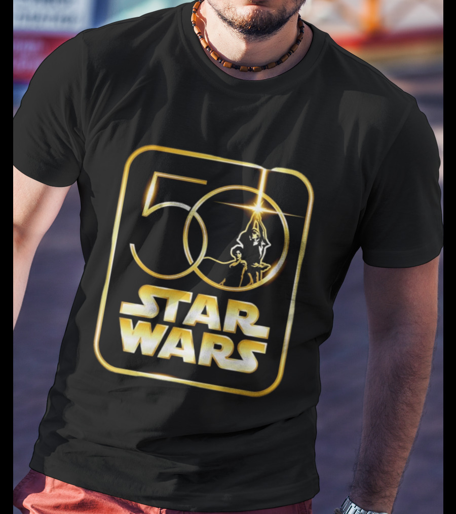50 Year Anniversary Star Wars Luke Skywalker Princess Leia T-Shirt