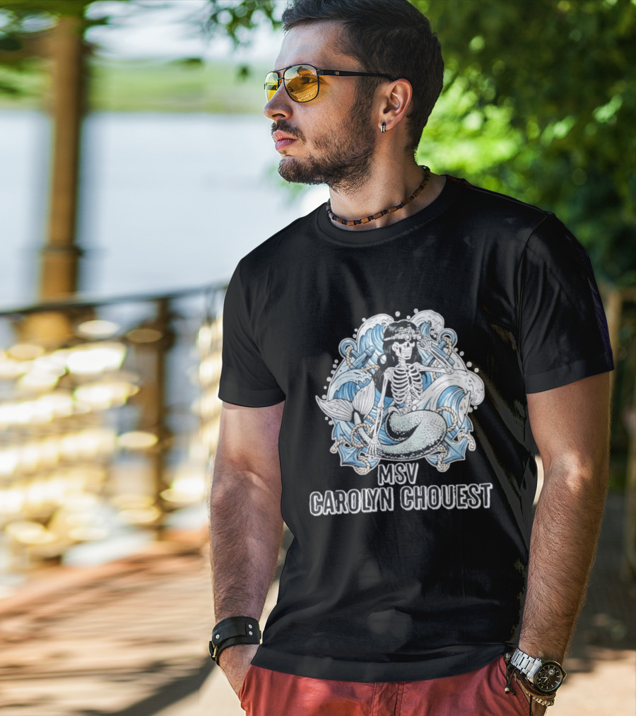 Skeleton Mermaid With Night Vision Goggles MSV Carolyn Chouest T-Shirt