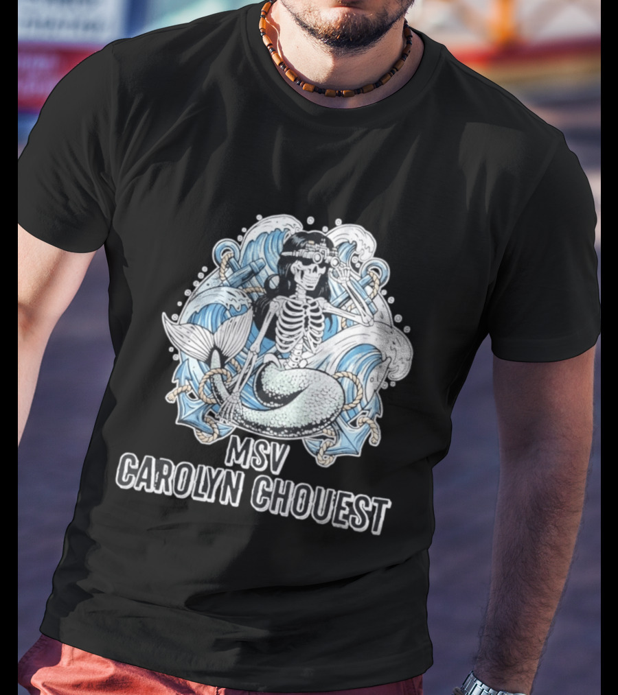 Skeleton Mermaid With Night Vision Goggles MSV Carolyn Chouest T-Shirt