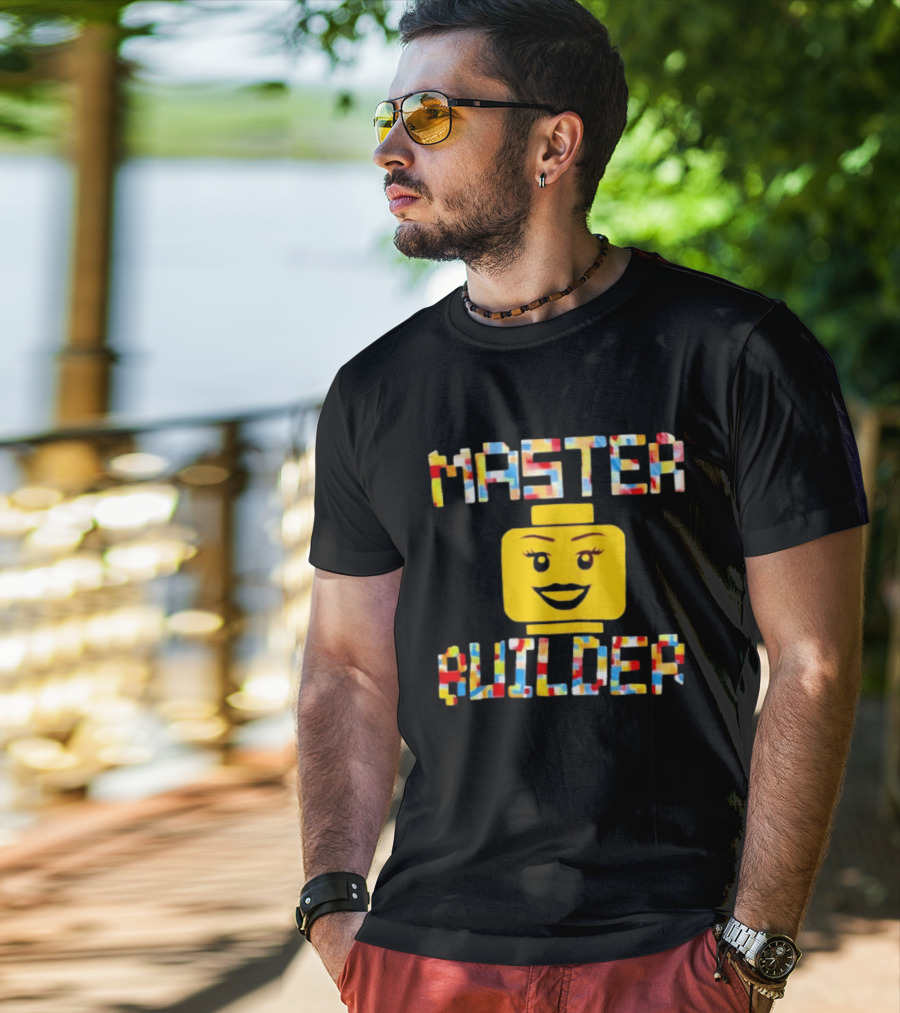Master Builder Lego Minifigure Face Block Head T-Shirt