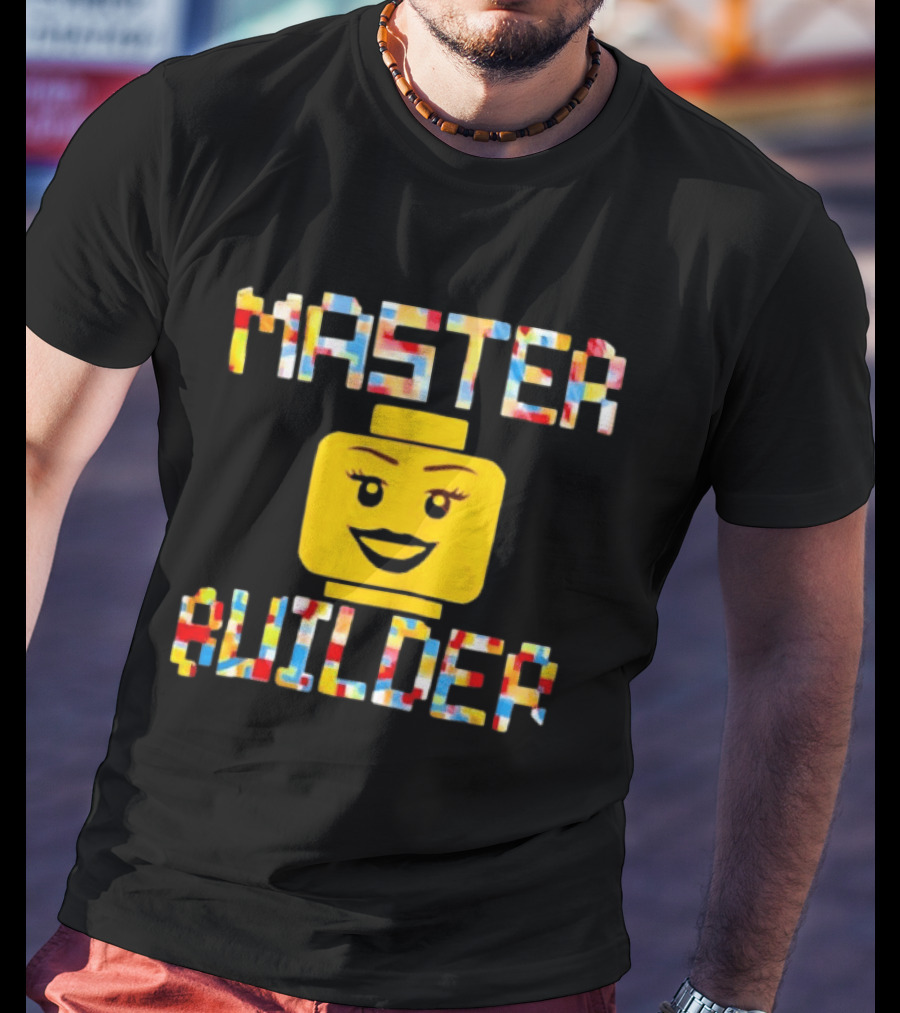 Master Builder Lego Minifigure Face Block Head T-Shirt