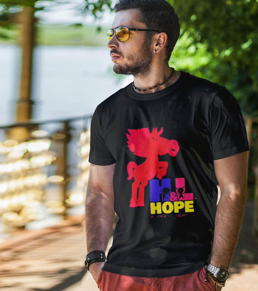 HL Hope GTMA Foundation Red Horse And Colorful Letters T-Shirt