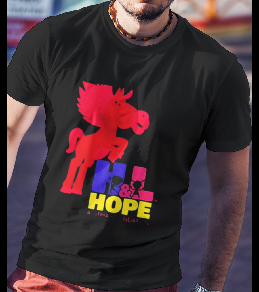 HL Hope GTMA Foundation Red Horse And Colorful Letters T-Shirt
