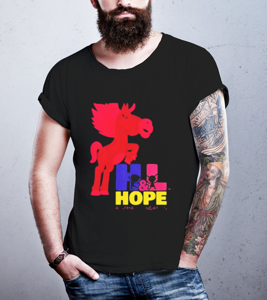 HL Hope GTMA Foundation Red Horse And Colorful Letters T-Shirt