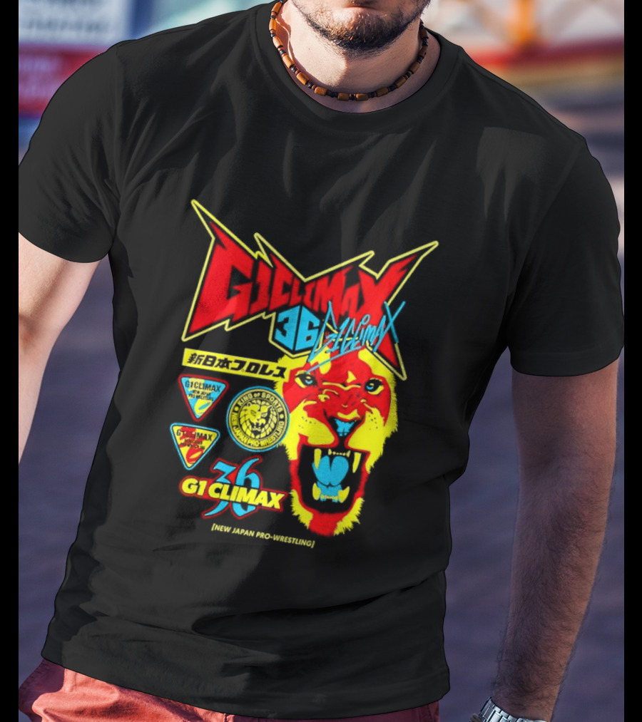 New Japan Pro Wrestling G1 Climax 36 Lion Mark King Of Sports Retro Wrestling T-Shirt