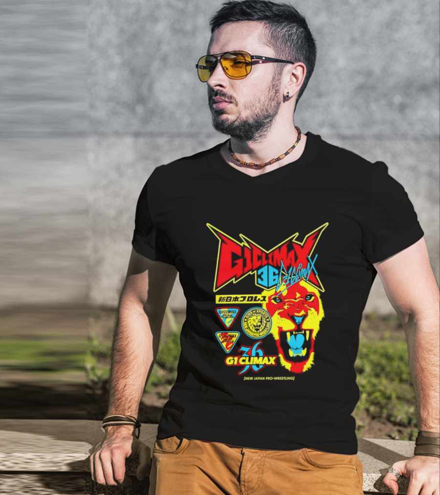 New Japan Pro Wrestling G1 Climax 36 Lion Mark King Of Sports Retro Wrestling T-Shirt
