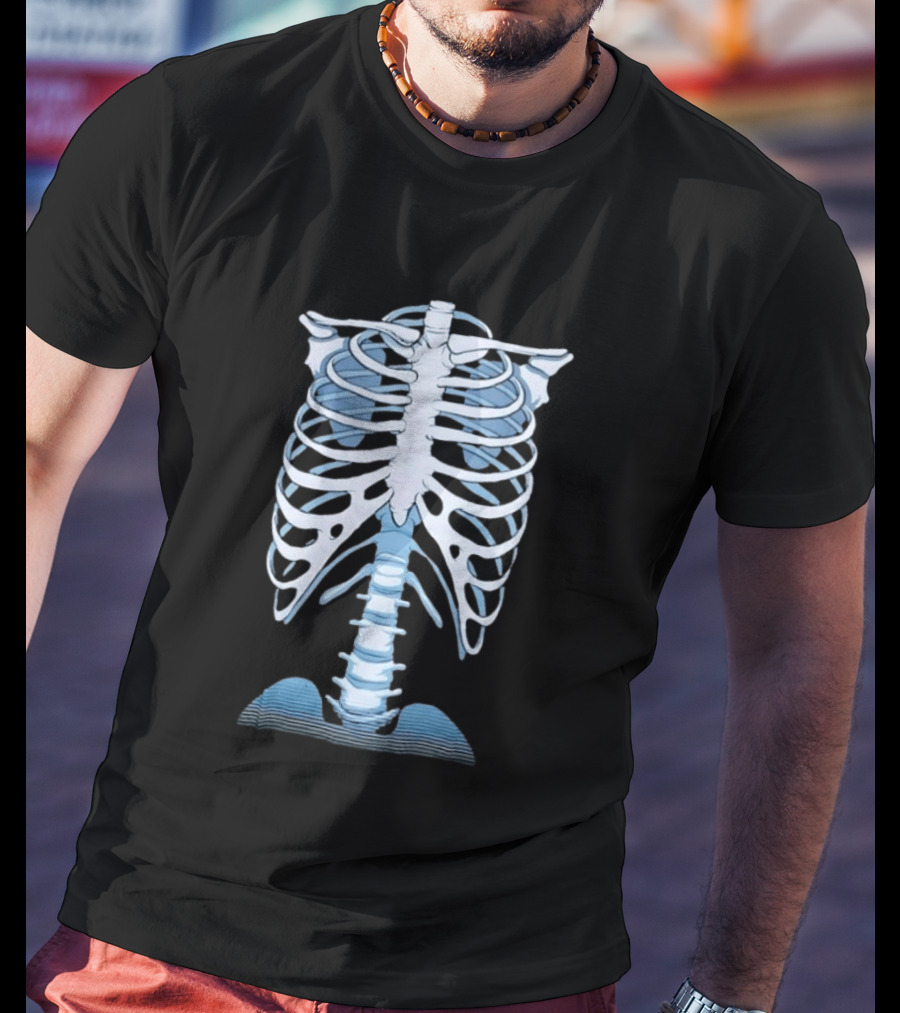 Human Rib Cage Vertebral Column Skeleton Anatomy T-Shirt