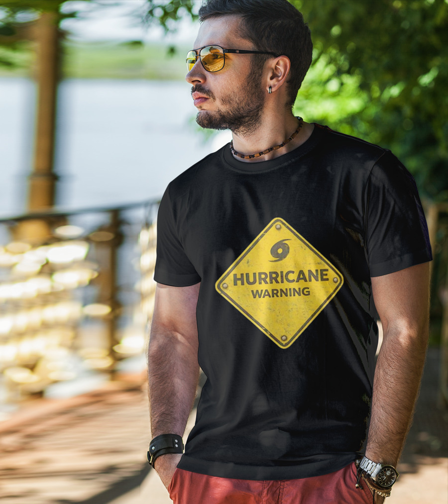 Hurricane Warning Alert Hazard Sign Weather Disaster Caution T-Shirt