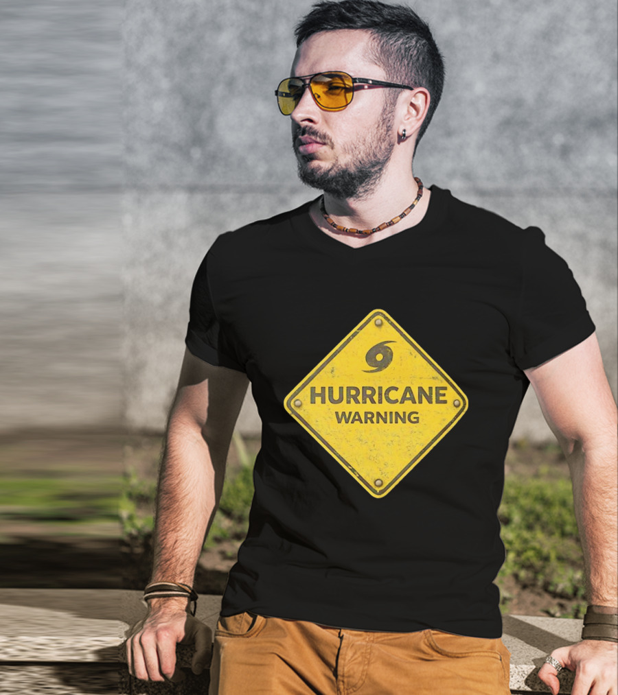 Hurricane Warning Alert Hazard Sign Weather Disaster Caution T-Shirt