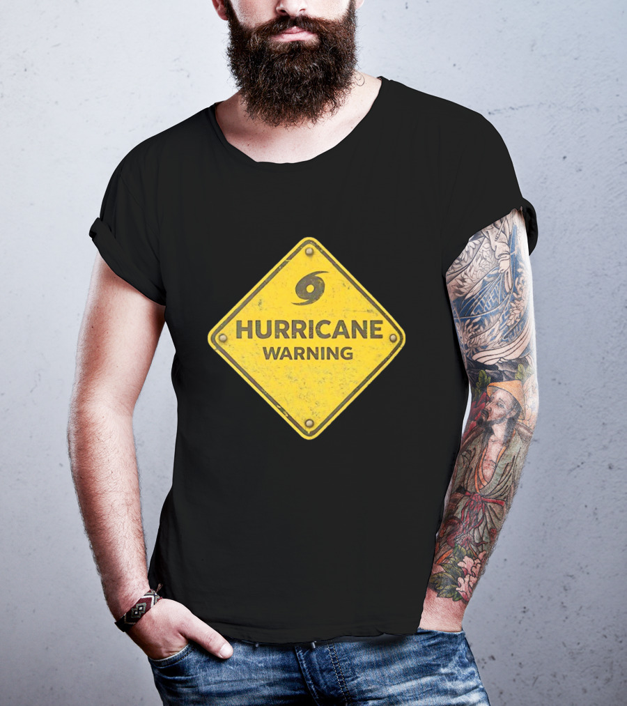 Hurricane Warning Alert Hazard Sign Weather Disaster Caution T-Shirt
