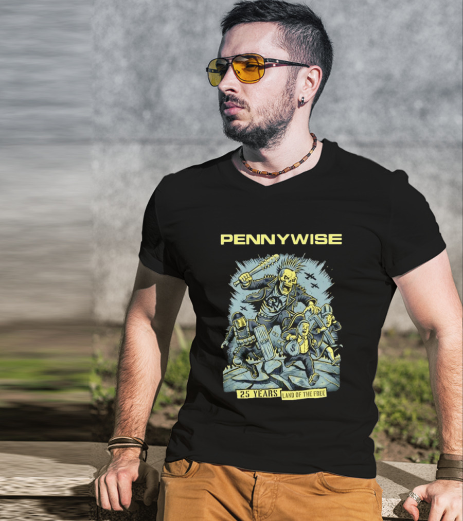 Pennywise 25 Years Land Of The Free Punk Rock Anniversary T-Shirt