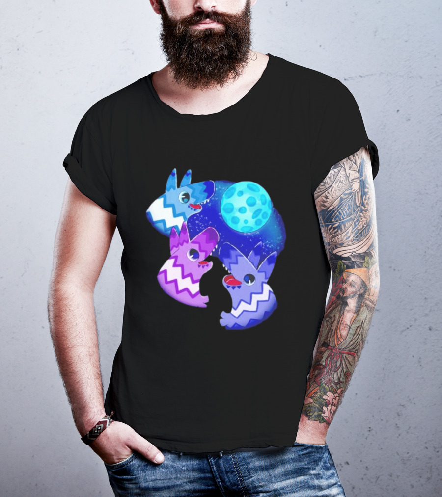 Pinata Dogs Howling At The Moon Blue Zigzag T-Shirt