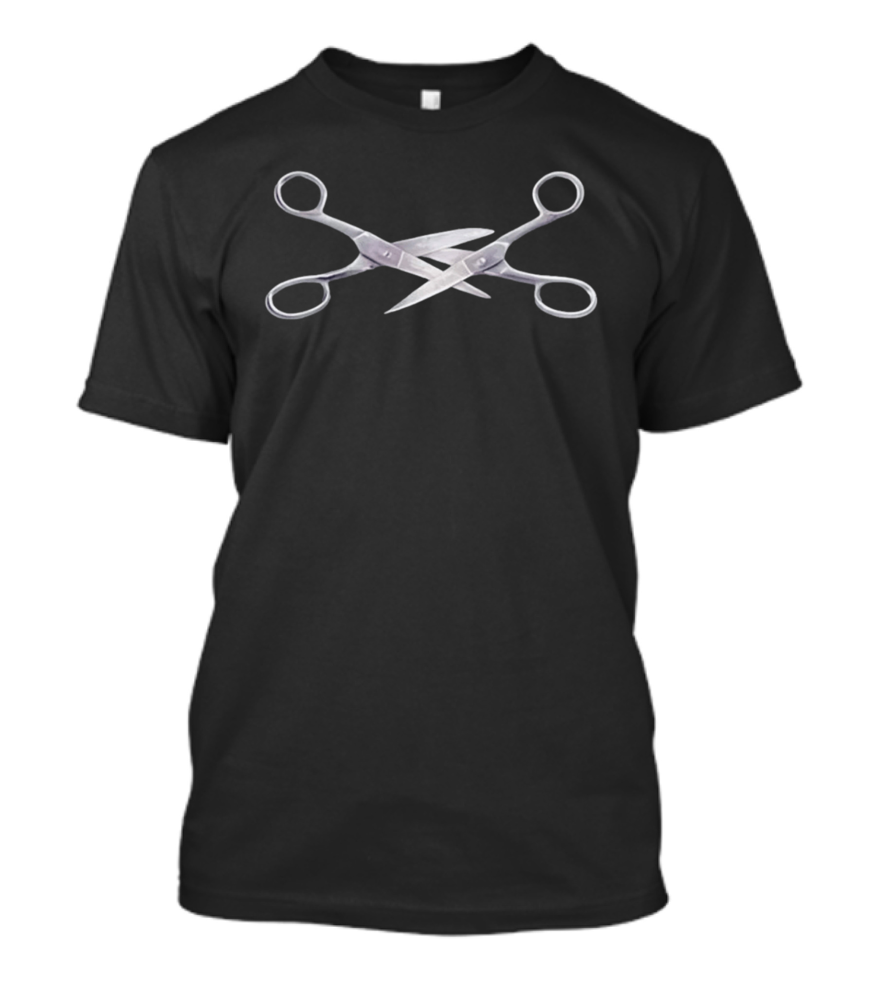 Sharp Crossed Scissors Cut T-Shirt