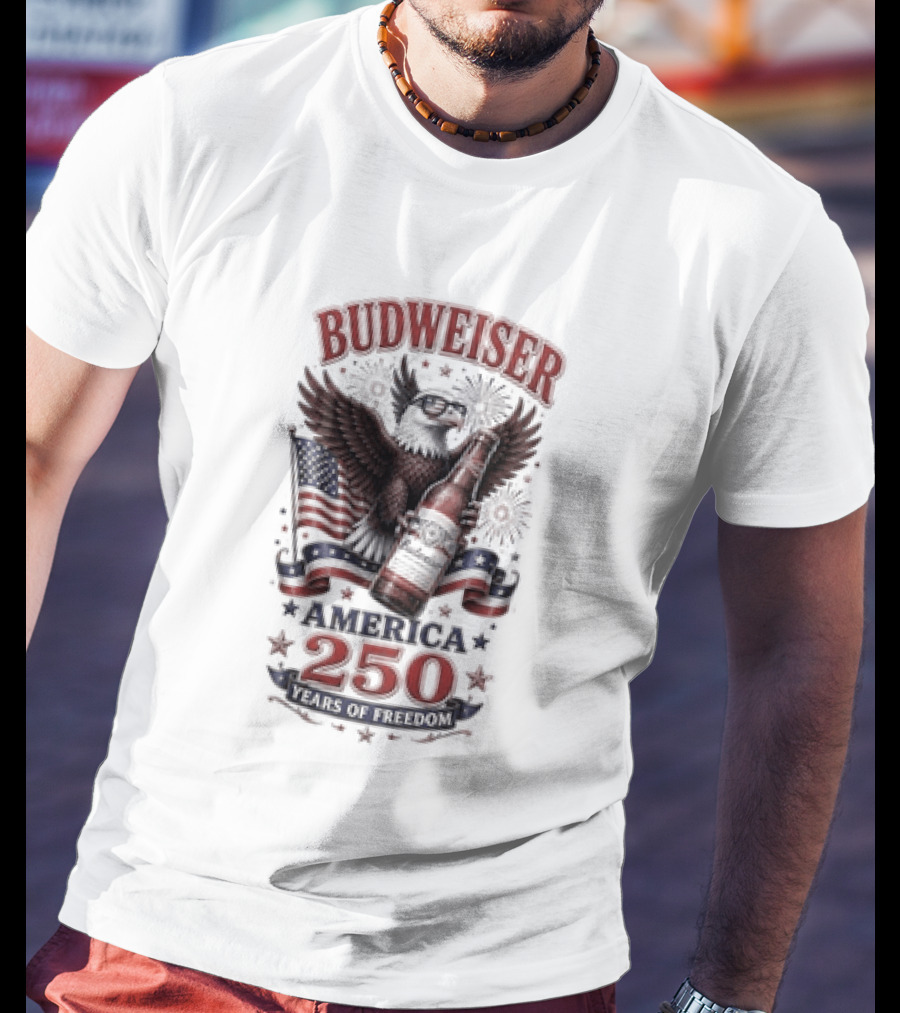 Budweiser Eagle America 250 Years Of Freedom Celebration T-Shirt